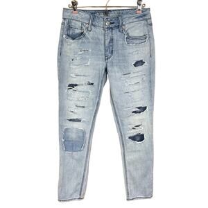 American Eagle Outfitters, Tomgirl, Super Distressed. Size 0 Reg. Light Wash